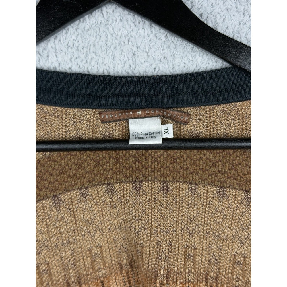 Peruvian Connection Artisan Knit Cardigan Open Front Multicolor Ethnic Boho XL - Picture 10 of 10